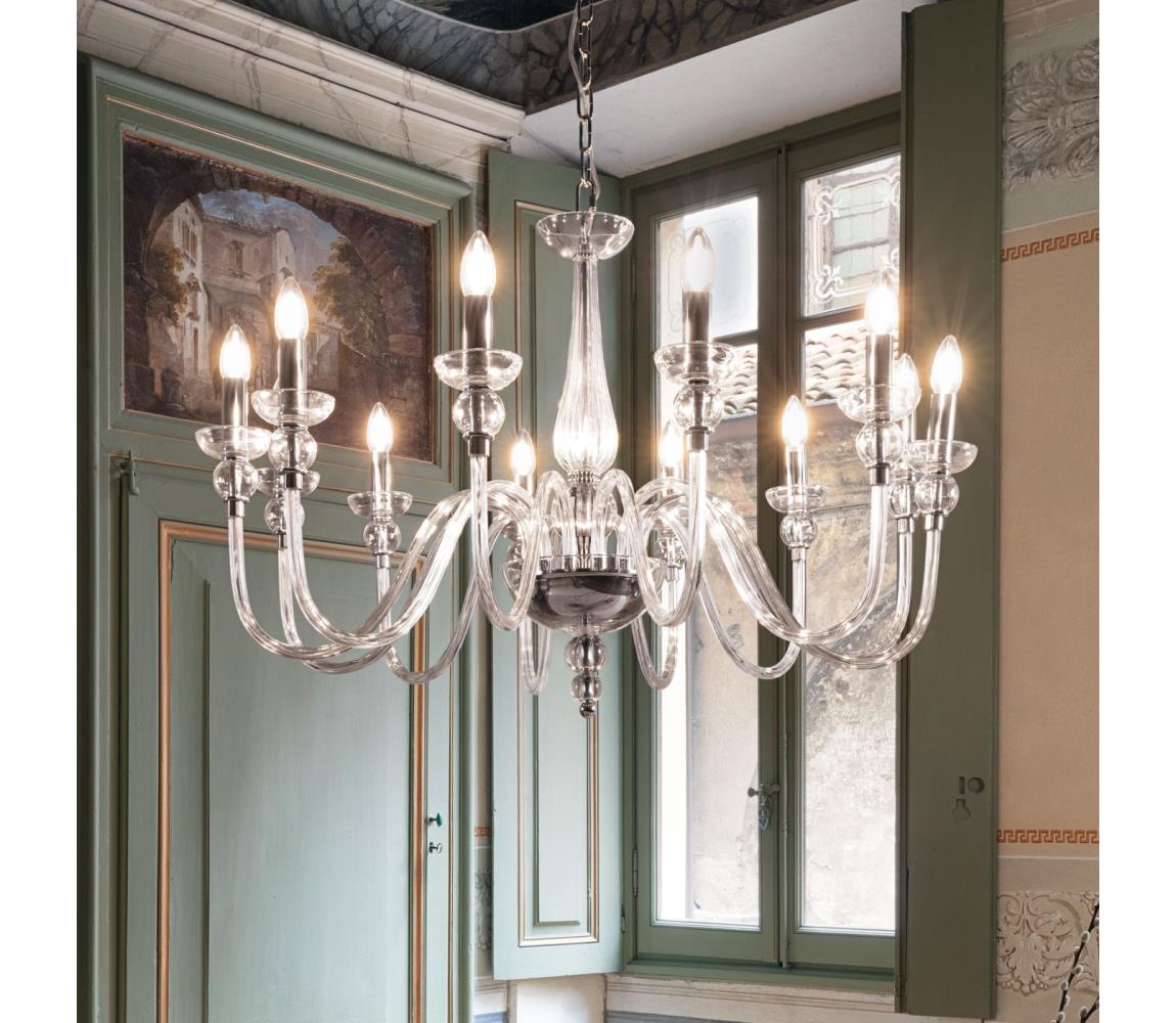 Ideal Lux Ideal Lux - Luster na reťazi DOGE 12xE14/40W/230V pr. 91 cm lesklý chróm