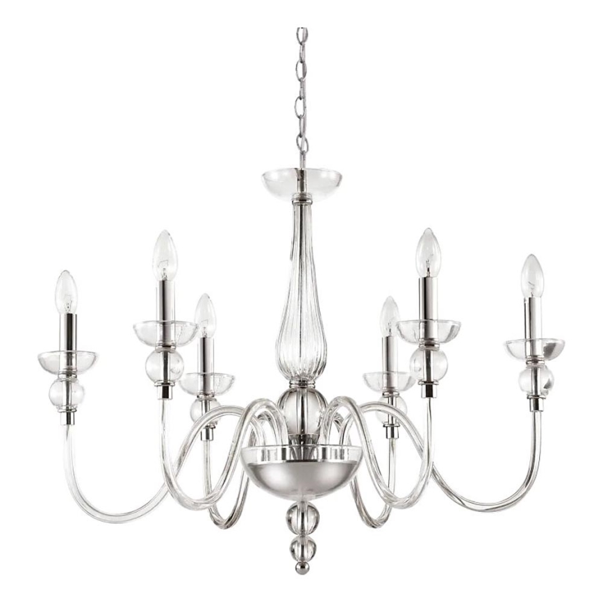 Ideal Lux - Luster na reťazi DOGE 6xE14/40W/230V pr. 75 cm lesklý chróm