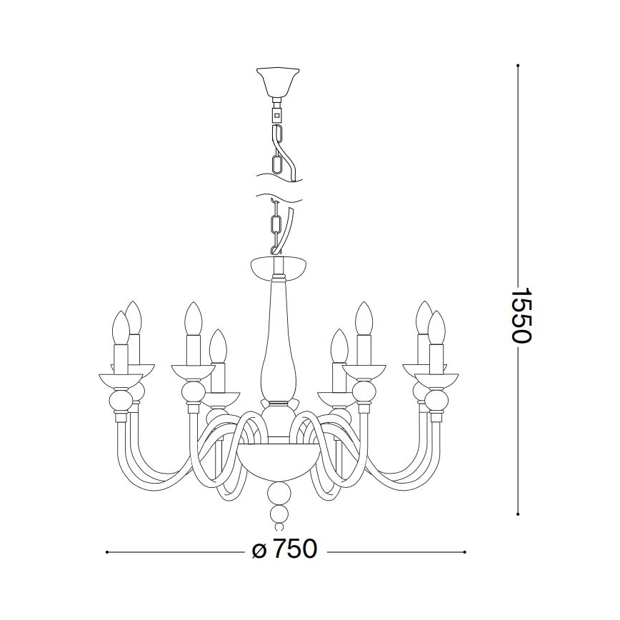 Ideal Lux - Luster na reťazi DOGE 9xE14/40W/230V pr. 75 cm lesklý chróm