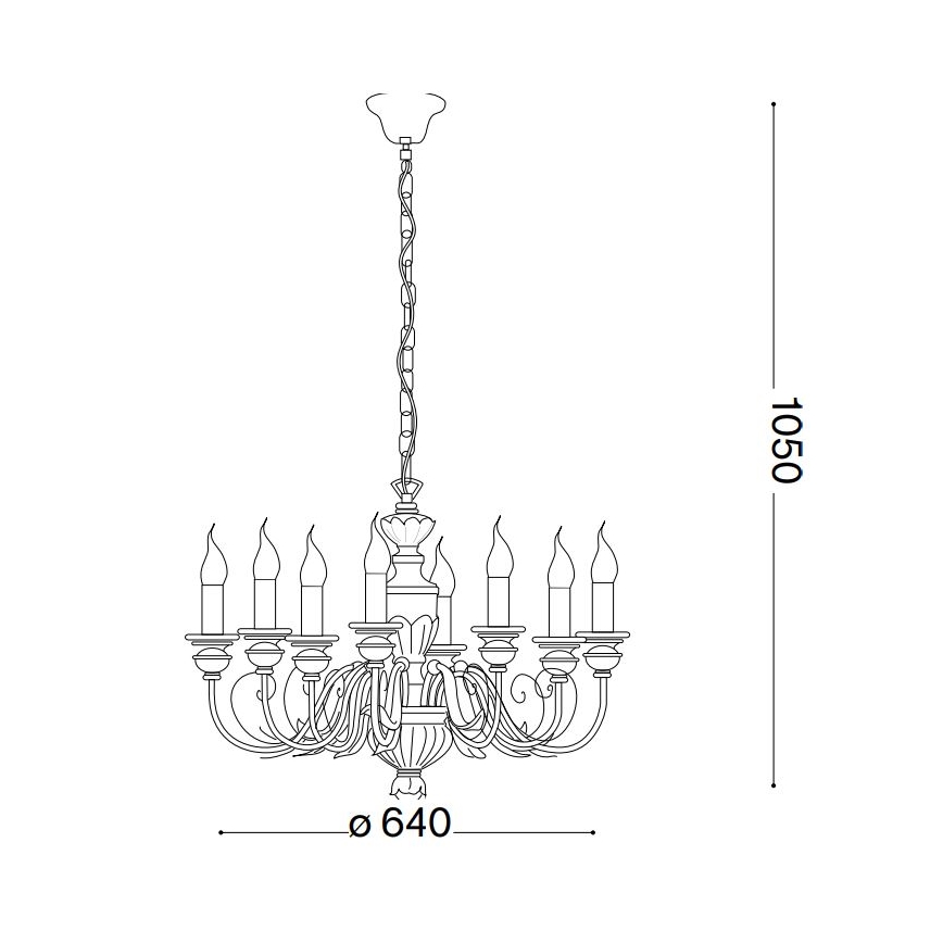 Ideal Lux - Luster na reťazi FIRENZE 8xE14/40W/230V pr. 64 cm zlatá