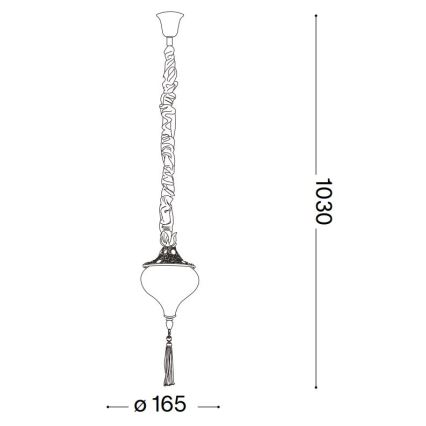 Ideal Lux - Luster na reťazi HAREM 1xE27/42W/230V pr. 16,5 cm mosadz