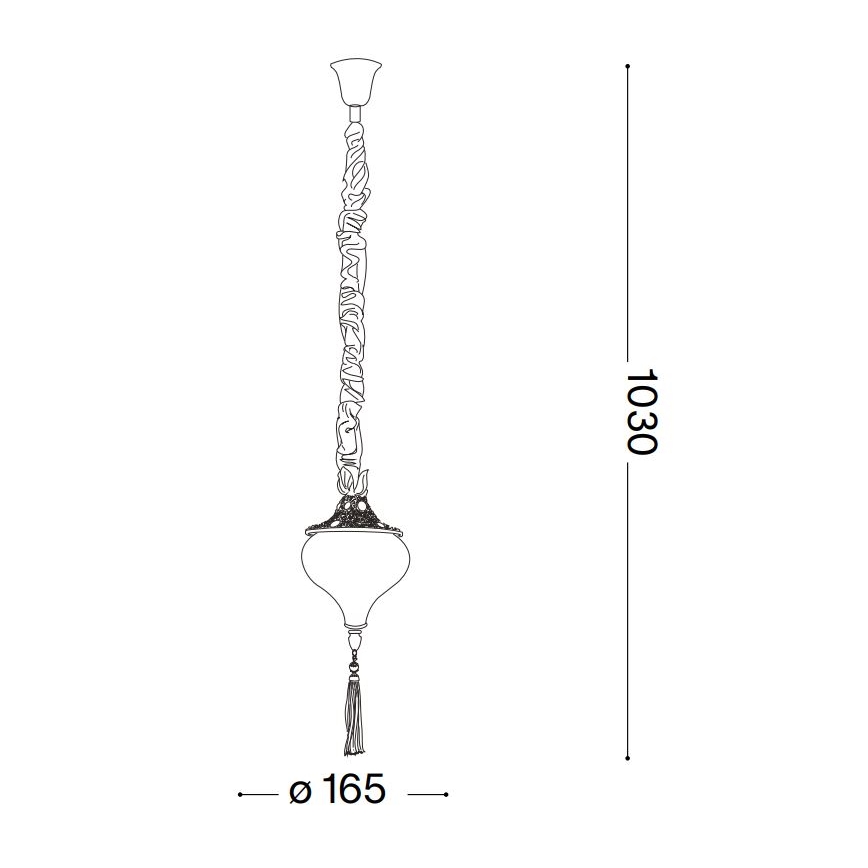 Ideal Lux - Luster na reťazi HAREM 1xE27/42W/230V pr. 16,5 cm mosadz