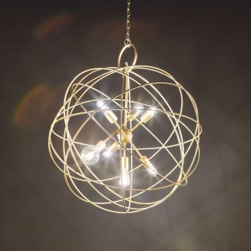 Ideal Lux - Luster na reťazi KONSE 7xE27/60W/230V pr. 80 cm zlatý