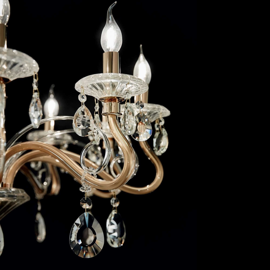 Ideal Lux - Krištáľový luster na reťazi NEGRESCO 10xE14/28W/230V pr. 85 cm zlatá