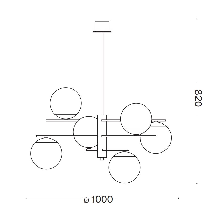 Ideal Lux - Luster na tyči GOURMET 6xE14/28W/230V pr. 100 cm zlatá