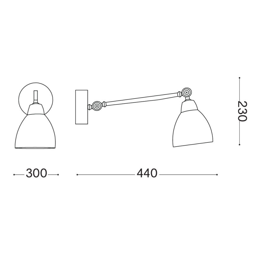 Ideal Lux - Nástenné svietidlo 1xE27/42W/230V čierne
