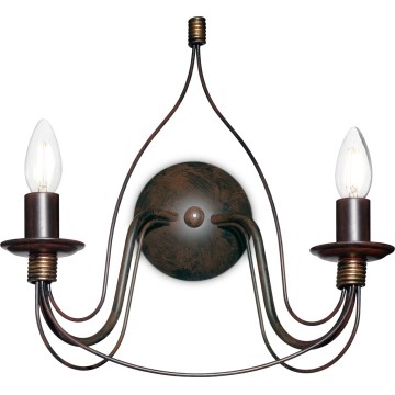 Ideal Lux - Nástenné svietidlo CORTE 2xE14/40W/230V hnedé/patina