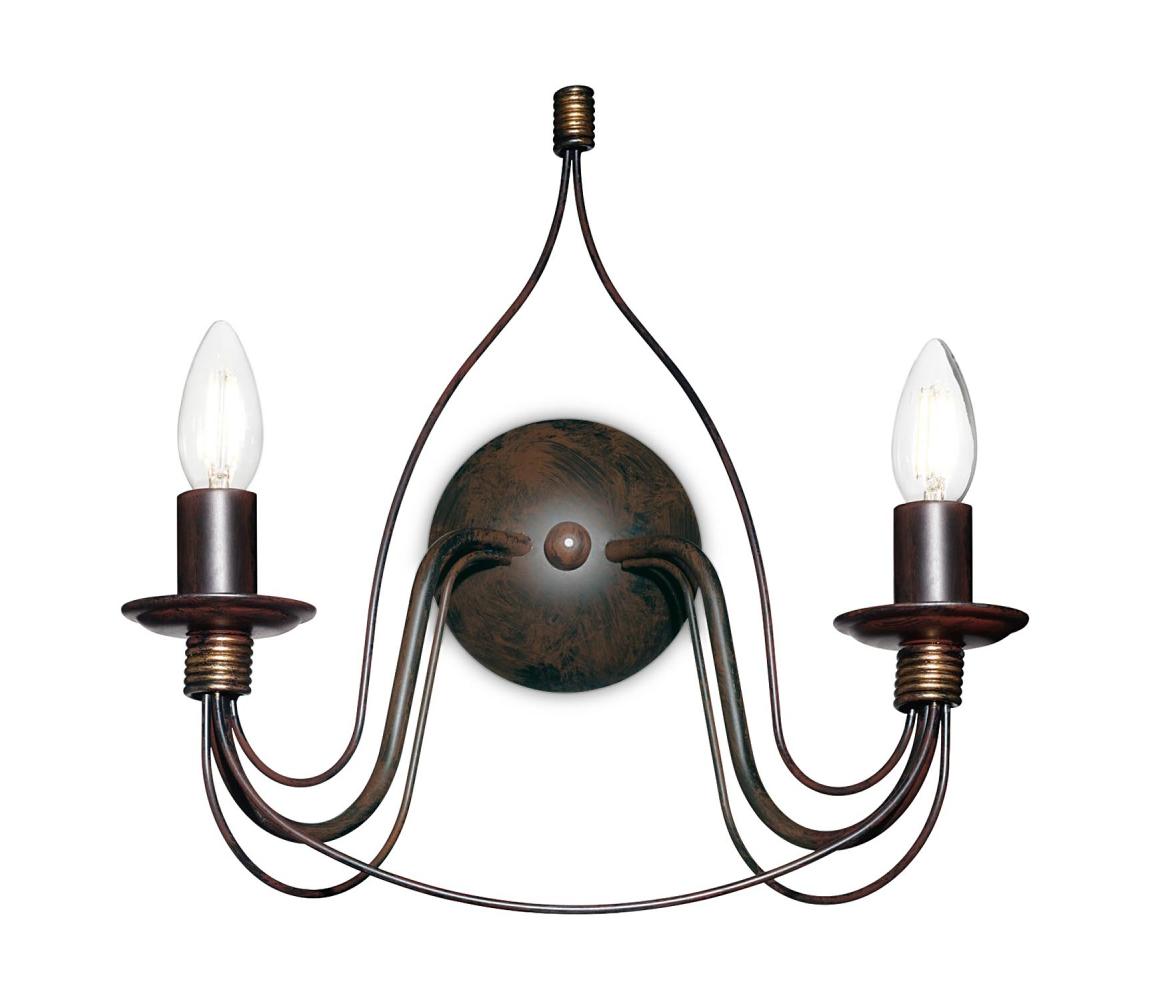 Ideal Lux - Nástenné svietidlo CORTE 2xE14/40W/230V meď 057200