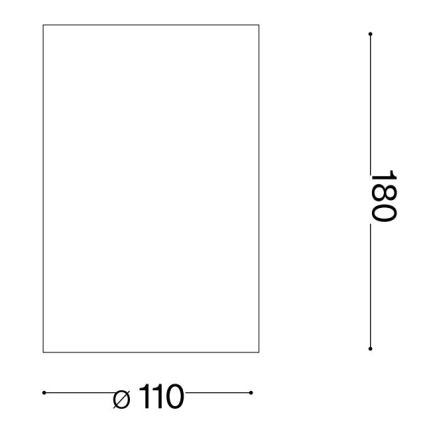 Obdĺžnik s rozmermi 110 x 180 je zobrazený s rozmerovými údajmi.
