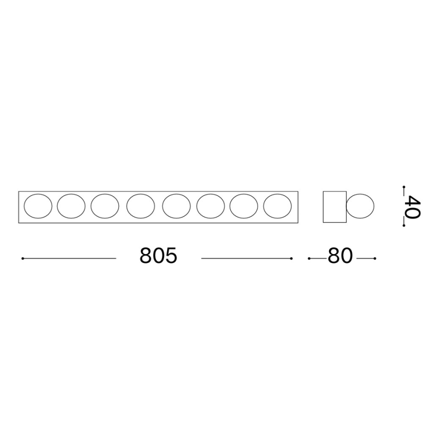 Ideal Lux - Nástenné svietidlo PRIVE 8xE14/40W/230V biela