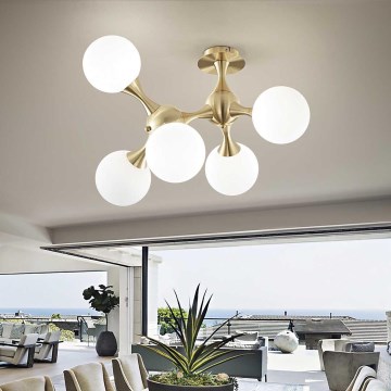 Ideal Lux - Prisadený luster NODI 5xE14/28W/230V mosadz