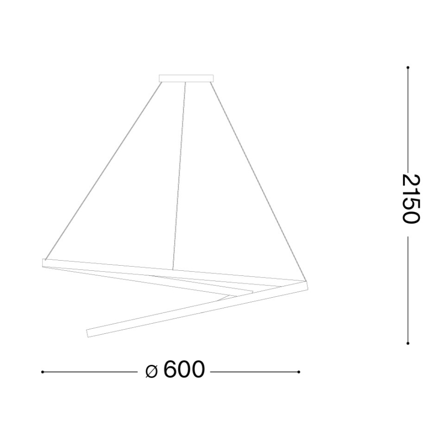 Ideal Lux - LED stmievateľný luster na lanku OZ LED/48W/230V pr. 60 cm CRI 90 zlatý