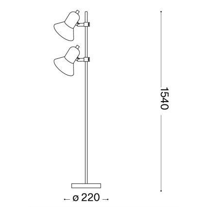 Ideal Lux - Stojacia lampa 2xE27/60W/230V strieborná