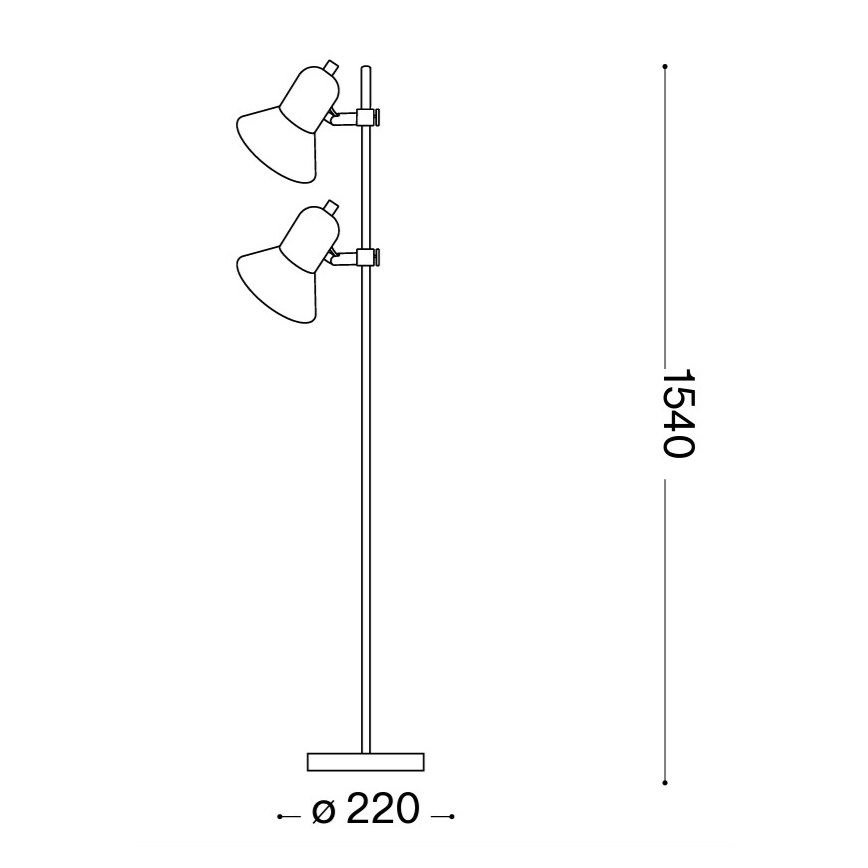 Ideal Lux - Stojacia lampa 2xE27/60W/230V strieborná
