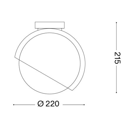 Ideal Lux - Stropné svietidlo BLOOM 1xE27/42W/230V pr. 22 cm čierna