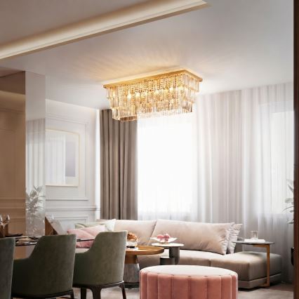 Ideal Lux - Stropné svietidlo MARTINEZ 8xE14/40W/230V zlaté
