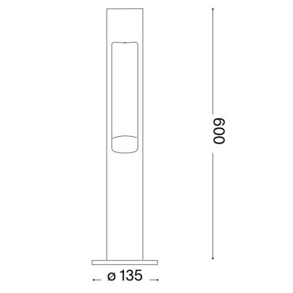 Ideal Lux - Vonkajšia lampa ACQUA 1xG9/15W/230V 60 cm IP44 antracit