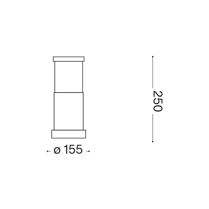 Ideal Lux - Vonkajšia lampa TRONCO 1xE27/42W/230V 25 cm IP65 čierna
