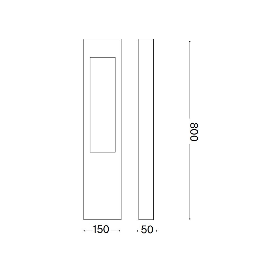 Ideal Lux - Vonkajšia lampa VEGA 1xG9/15W/230V 80 cm IP44 hnedá