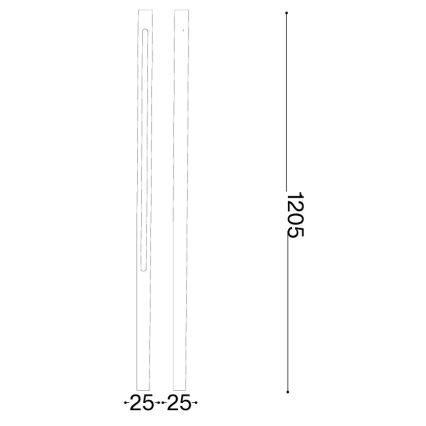 Ideal Lux - Vonkajšia LED lampa JEDI LED/19W/230V 120 cm CRI 90 IP65 hnedá