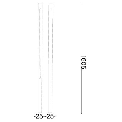 Ideal Lux - Vonkajšia LED lampa JEDI LED/25W/230V 160 cm CRI 90 IP65 antracit