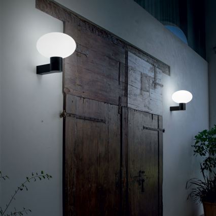 Ideal Lux - Vonkajšia nástenná lampa CLIO 1xE27/42W/230V IP44 čierna