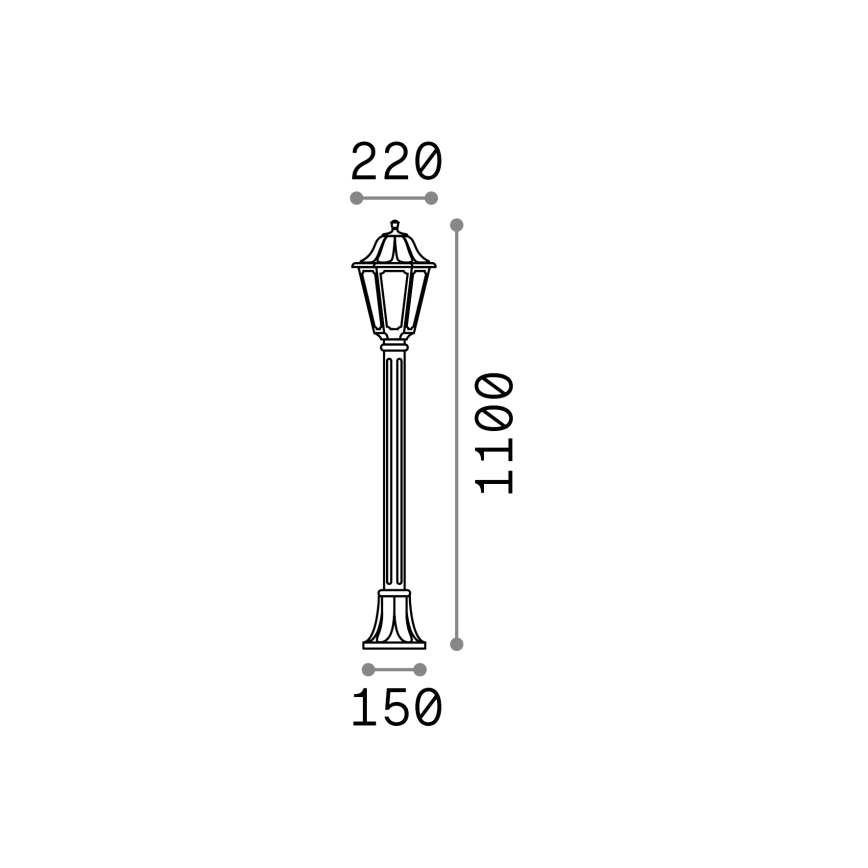 Ideal Lux - Vonkajšia stojacia lampa 1xE27/60W/230V čierna