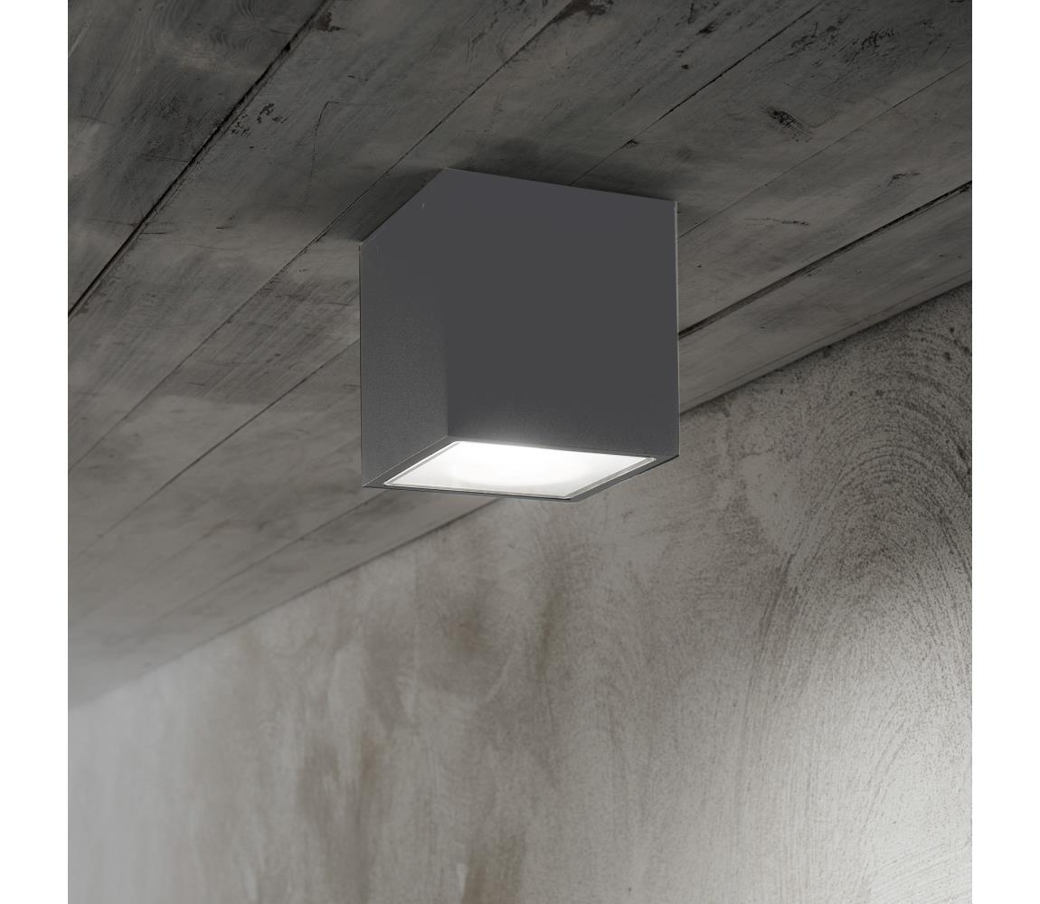 Ideal Lux - Vonkajšie bodové svietidlo TECHO 1xGU10/20W/230V 15x15cm IP54 antracit 251516
