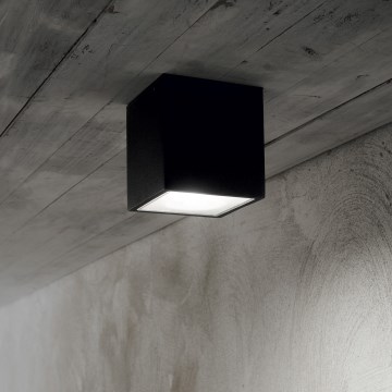 Ideal Lux - Vonkajšie bodové svietidlo TECHO 1xGU10/20W/230V 9x9 cm IP54 čierna