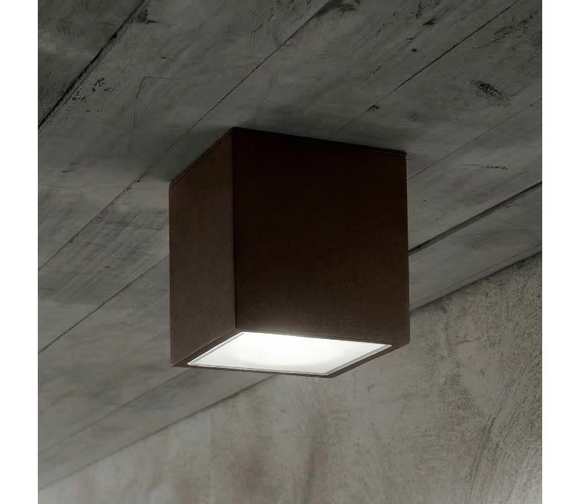 Ideal Lux - Vonkajšie bodové svietidlo TECHO 1xGU10/20W/230V 9x9 cm IP54 hnedé 251592
