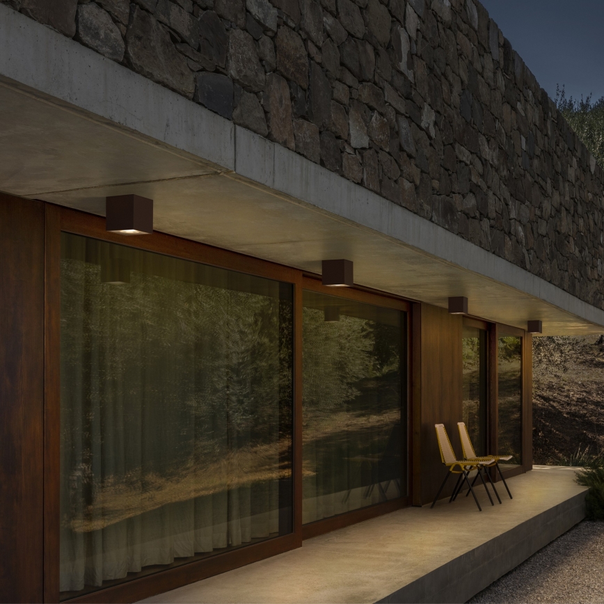 Ideal Lux - Vonkajšie bodové svietidlo TECHO 1xGU10/20W/230V 9x9 cm IP54 hnedé