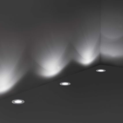 Ideal Lux - Vonkajšie nájazdové svietidlo PARK 1xGU10/20W/230V IP65 matný chróm