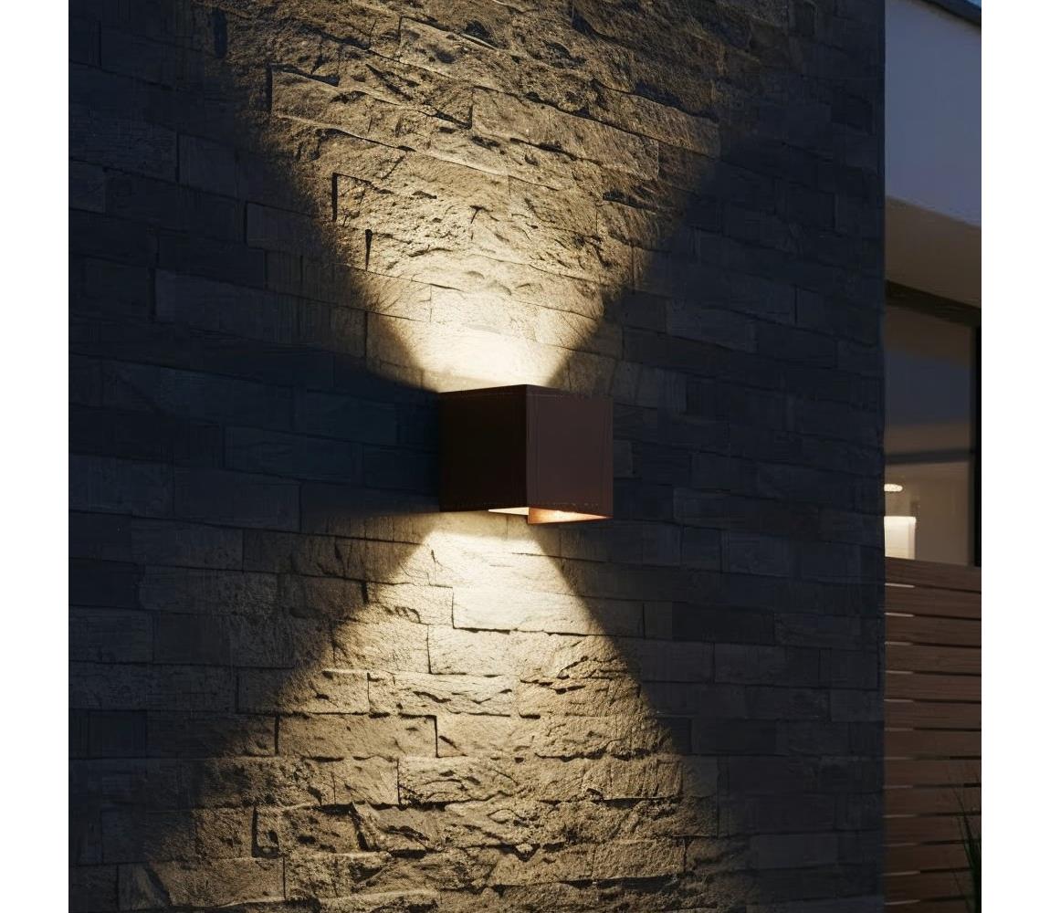 Ideal Lux - vonkajšie nástenné LED svietidlo ATOM LED/12W/230V CRI 90 IP54 hnedá 366814