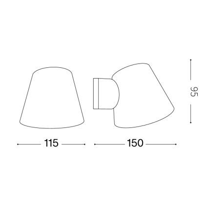 Ideal Lux - Vonkajšie nástenné svietidlo 1xGU10/35W/230V čierna