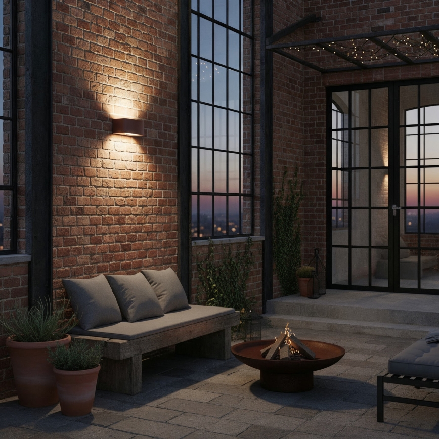 Ideal Lux - Vonkajšie nástenné svietidlo ANDROMEDA 1xE27/60W/230V IP55 hnedá