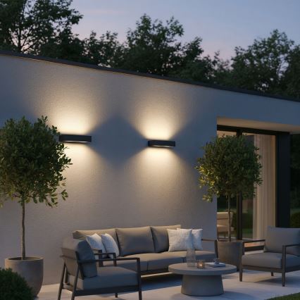 Ideal Lux - Vonkajšie nástenné svietidlo ANDROMEDA 2xE27/60W/230V IP55 antracit