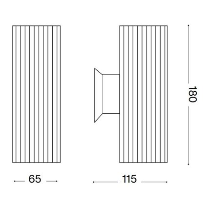 Ideal Lux - Vonkajšie nástenné svietidlo BASE 2xGU10/28W/230V IP44 čierna