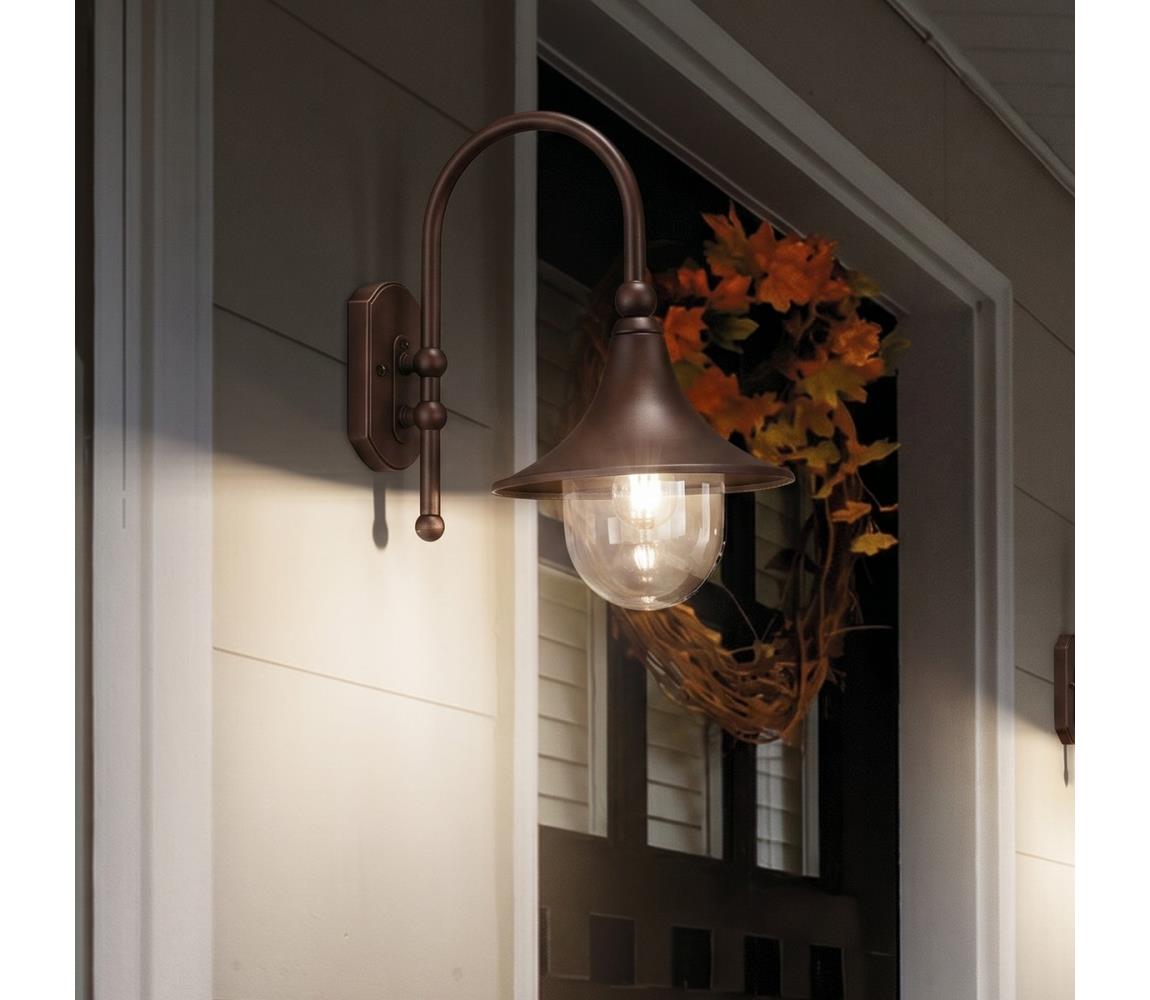 Ideal Lux - Vonkajšie nástenné svietidlo CIMA 1xE27/52W/230V IP43 hnedé 246826