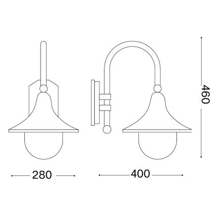 Ideal Lux - Vonkajšie nástenné svietidlo CIMA 1xE27/52W/230V IP43 hnedé