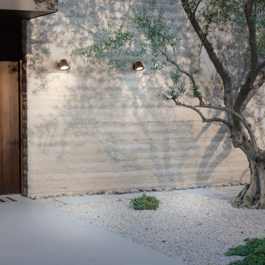 Ideal Lux - Vonkajšie nástenné svietidlo GAS 1xGU10/28W/230V IP43 hnedé