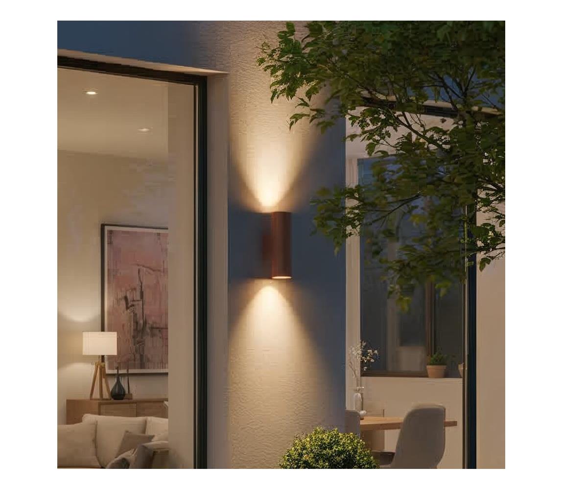 Ideal Lux - Vonkajšie nástenné svietidlo GUN 1xE27/60W/230V 31 cm IP54 hnedá 163611