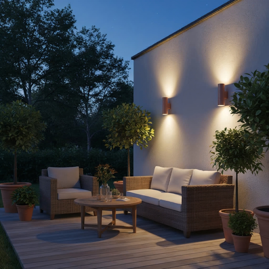 Ideal Lux - Vonkajšie nástenné svietidlo GUN 1xE27/60W/230V 31 cm IP54 hnedá