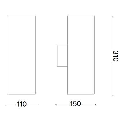 Ideal Lux - Vonkajšie nástenné svietidlo GUN 1xE27/60W/230V 31 cm IP54 hnedá