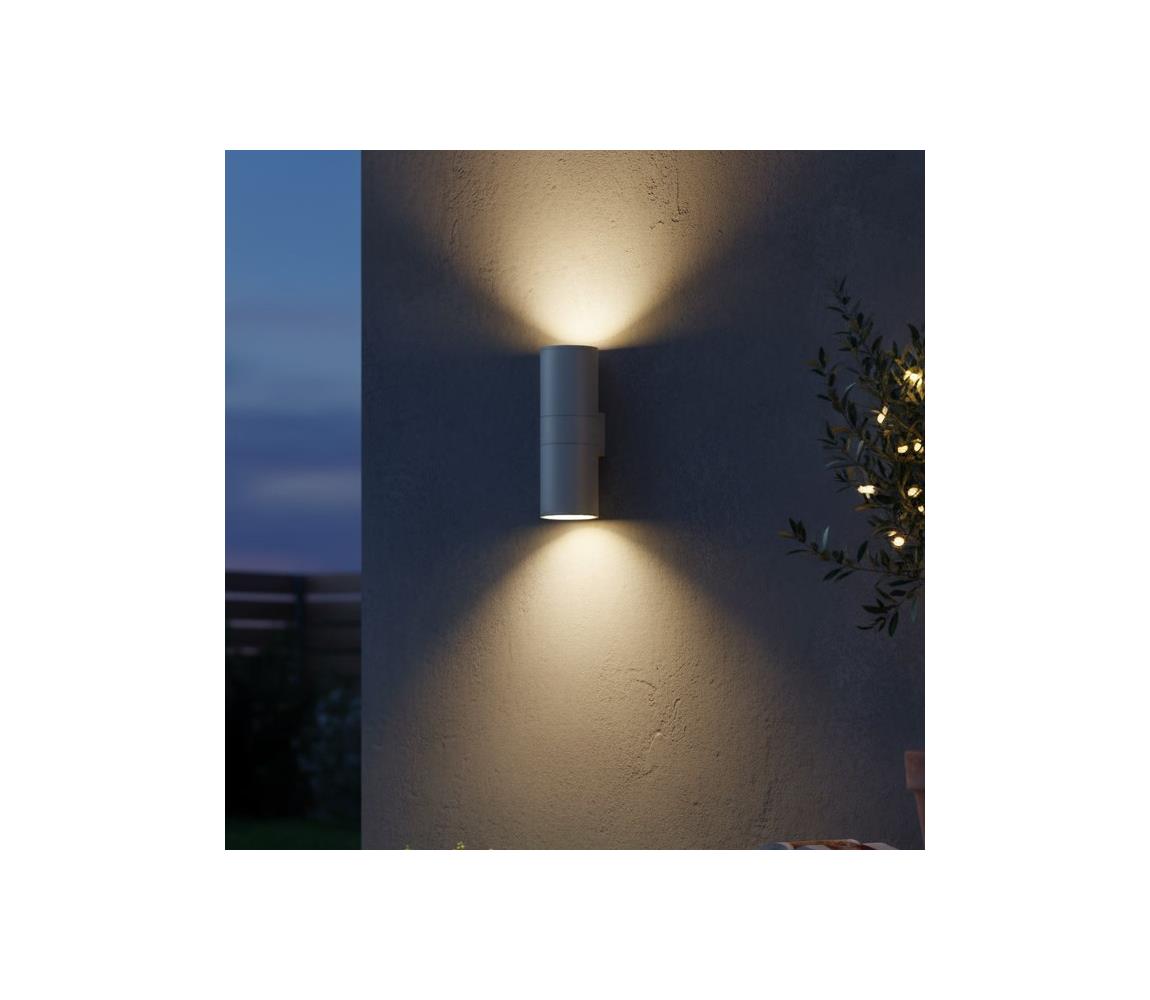 Ideal Lux - Vonkajšie nástenné svietidlo GUN 1xE27/60W/230V 31 cm IP54 sivé 163604