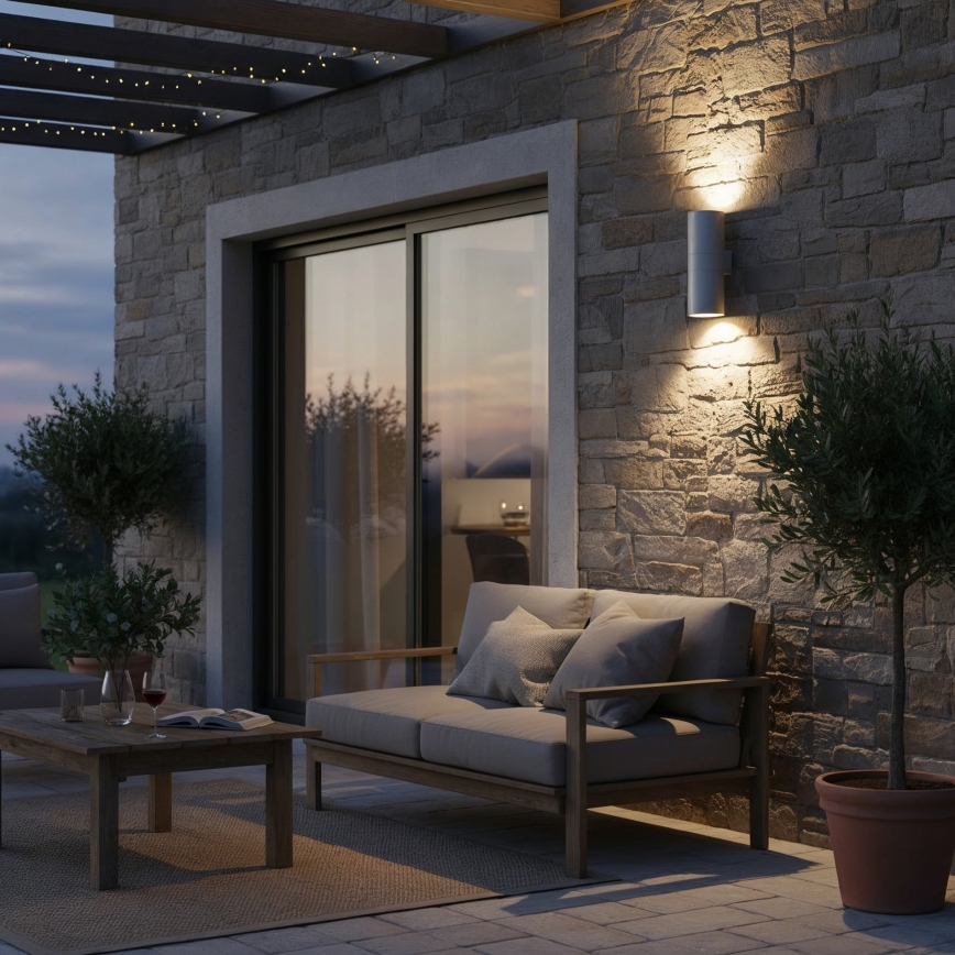 Ideal Lux - Vonkajšie nástenné svietidlo GUN 1xE27/60W/230V 31 cm IP54 sivé