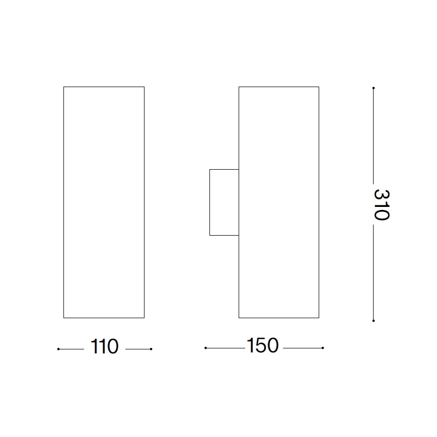 Ideal Lux - Vonkajšie nástenné svietidlo GUN 1xE27/60W/230V 31 cm IP54 sivé