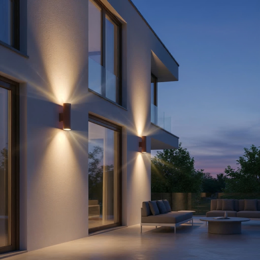 Ideal Lux - Vonkajšie nástenné svietidlo GUN 1xGU10/35W/230V 21 cm IP44 hnedé