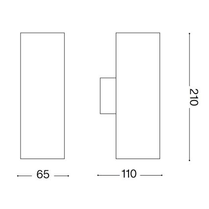 Ideal Lux - Vonkajšie nástenné svietidlo GUN 1xGU10/35W/230V 21 cm IP44 hnedé