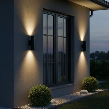 Ideal Lux - Vonkajšie nástenné svietidlo GUN 2xGU10/35W/230V IP44 antracit