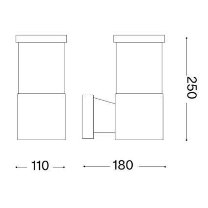Ideal Lux - Vonkajšie nástenné svietidlo TRONCO 1xE27/42W/230V IP44 čierne